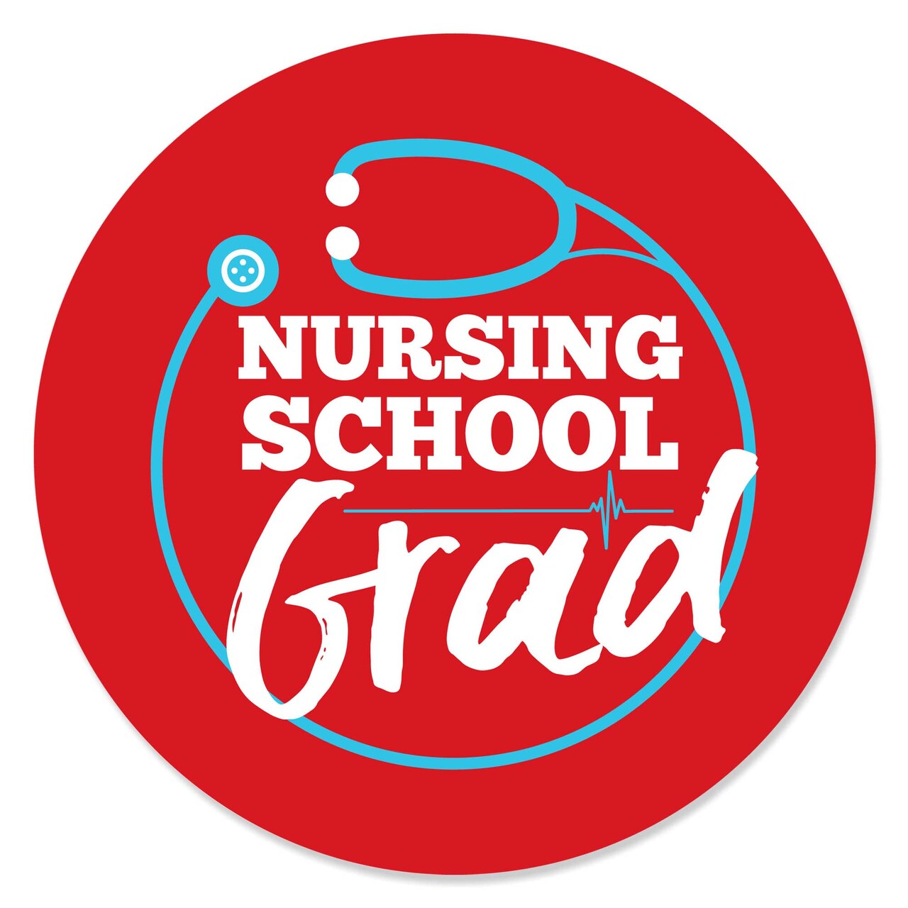 Big Dot of Happiness Nurse Graduation - Medical Nursing Graduation Party Circle Sticker Labels - 24 Count